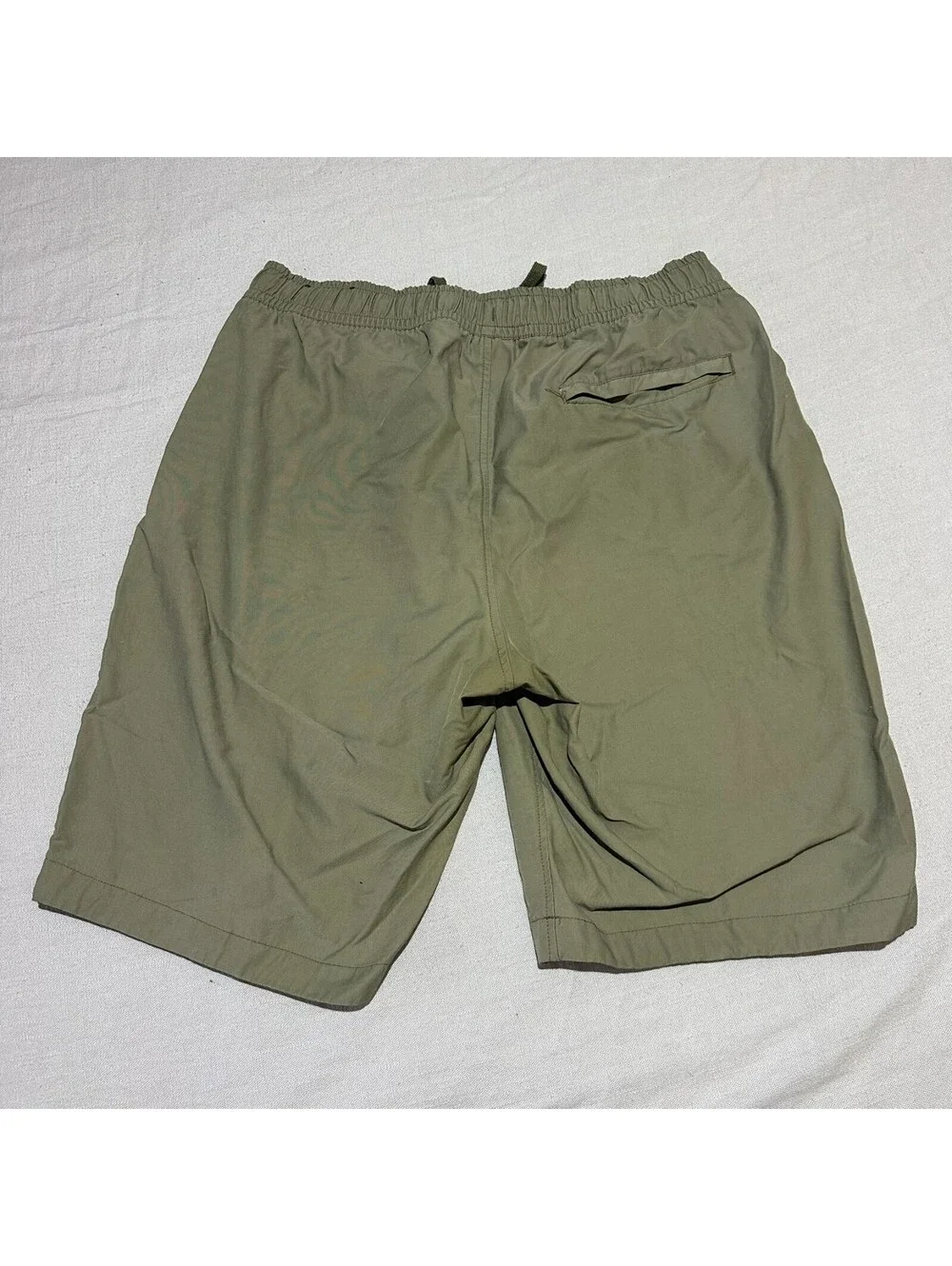 Nike Shorts Large L Olive Green Men Woven Drawstring Embroidered Casual